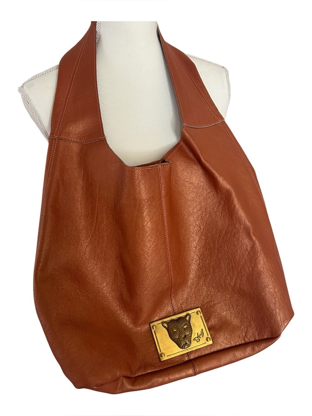 Sharif Metallic Leather Bag